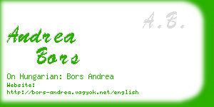 andrea bors business card